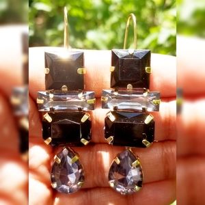 "Stacked" Earrings in black